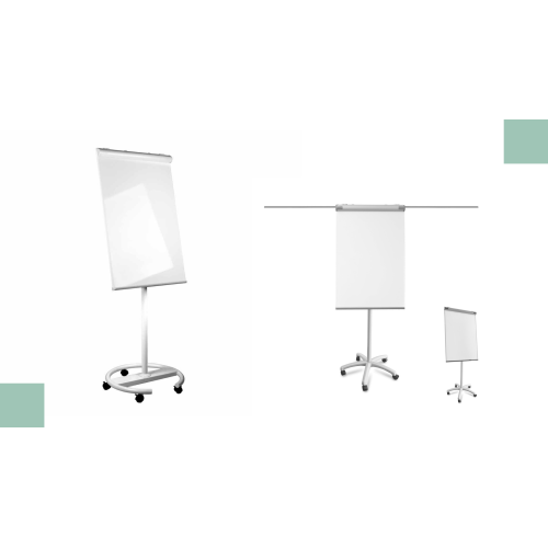 Portable de base ronde mobile magnétique flipchart blanc